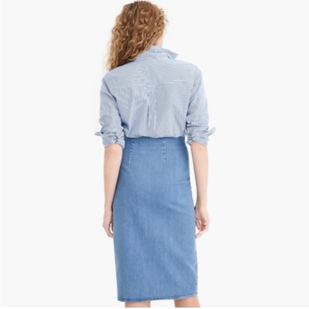 J.Crew Women Pencil Skirt Size 27 Stretch Medium Wash Denim‎ in Frosty Sky Wash